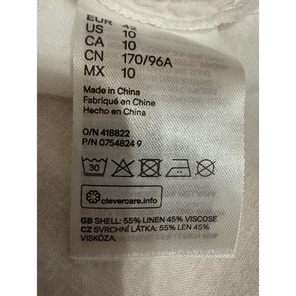 H&M White Halter Sleeveless V Neck Backless Open Back Midi Wrap Dress Size 12 - Picture 6 of 6